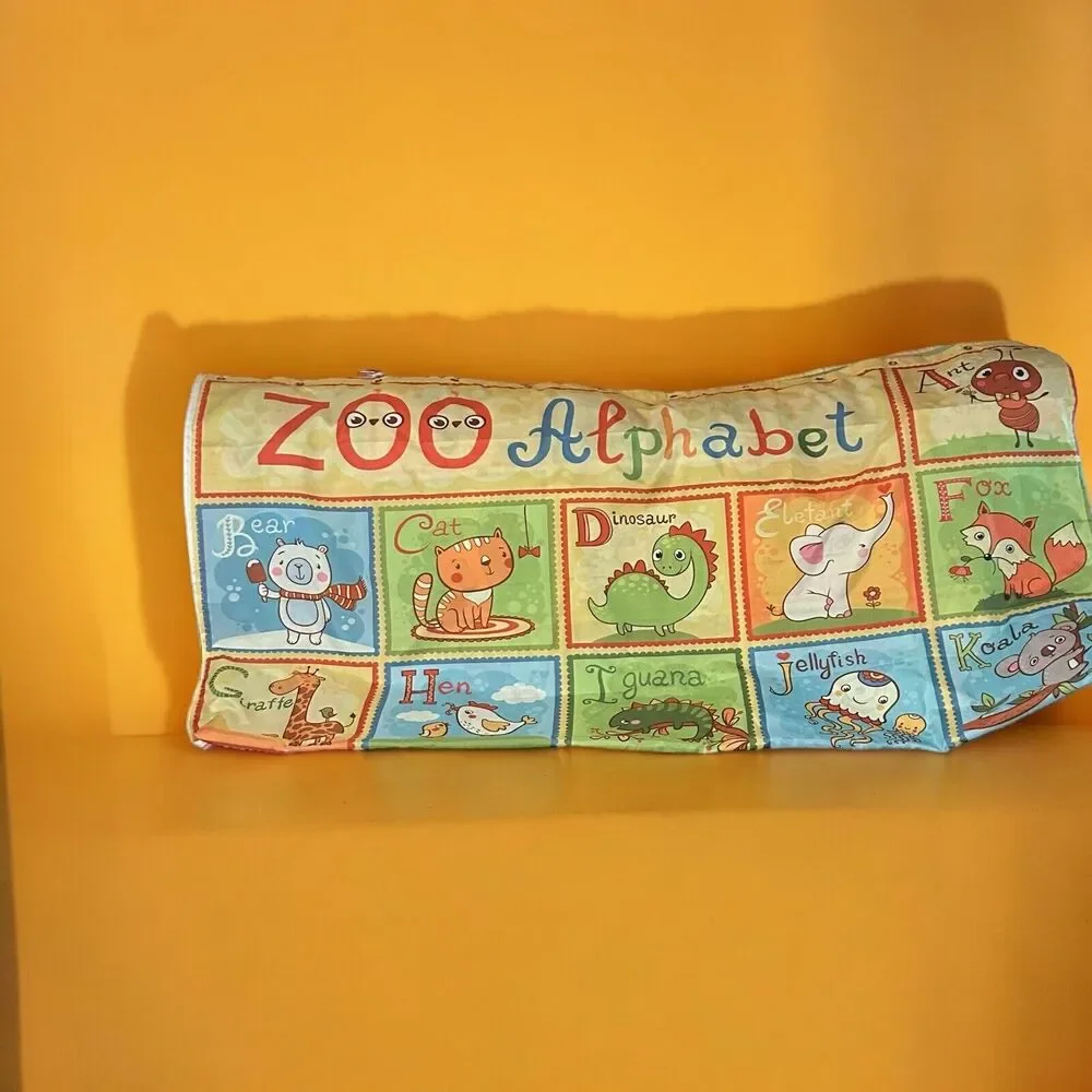 Zoo Animals ABC Educational Fabric Shower Curtain Kids Children
